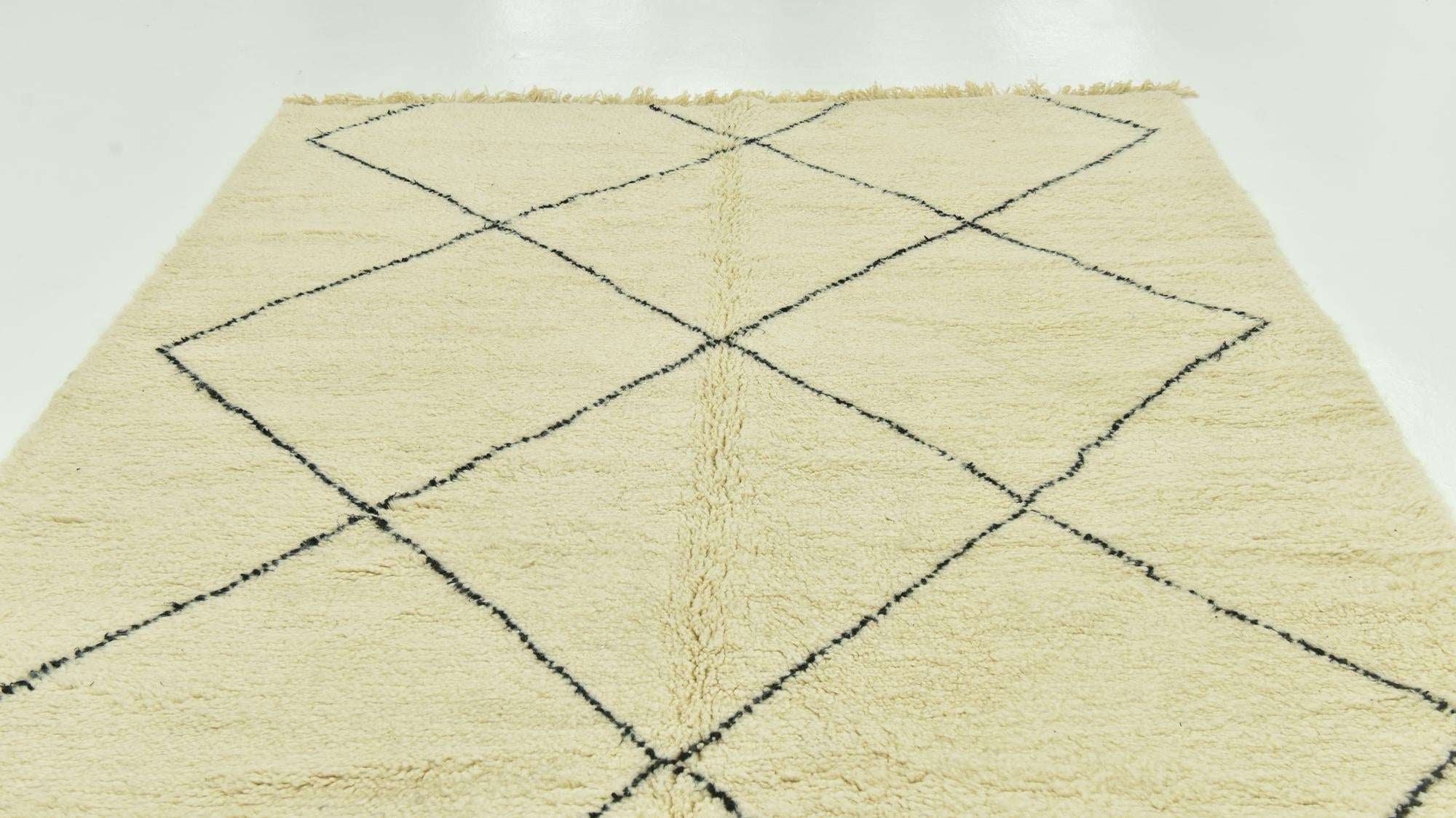 7' x 10' 3 Hand Knotted Moroccan Wool Rug