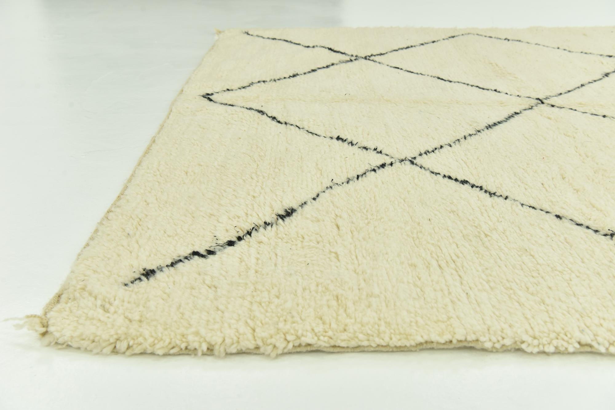 7' x 10' 3 Hand Knotted Moroccan Wool Rug