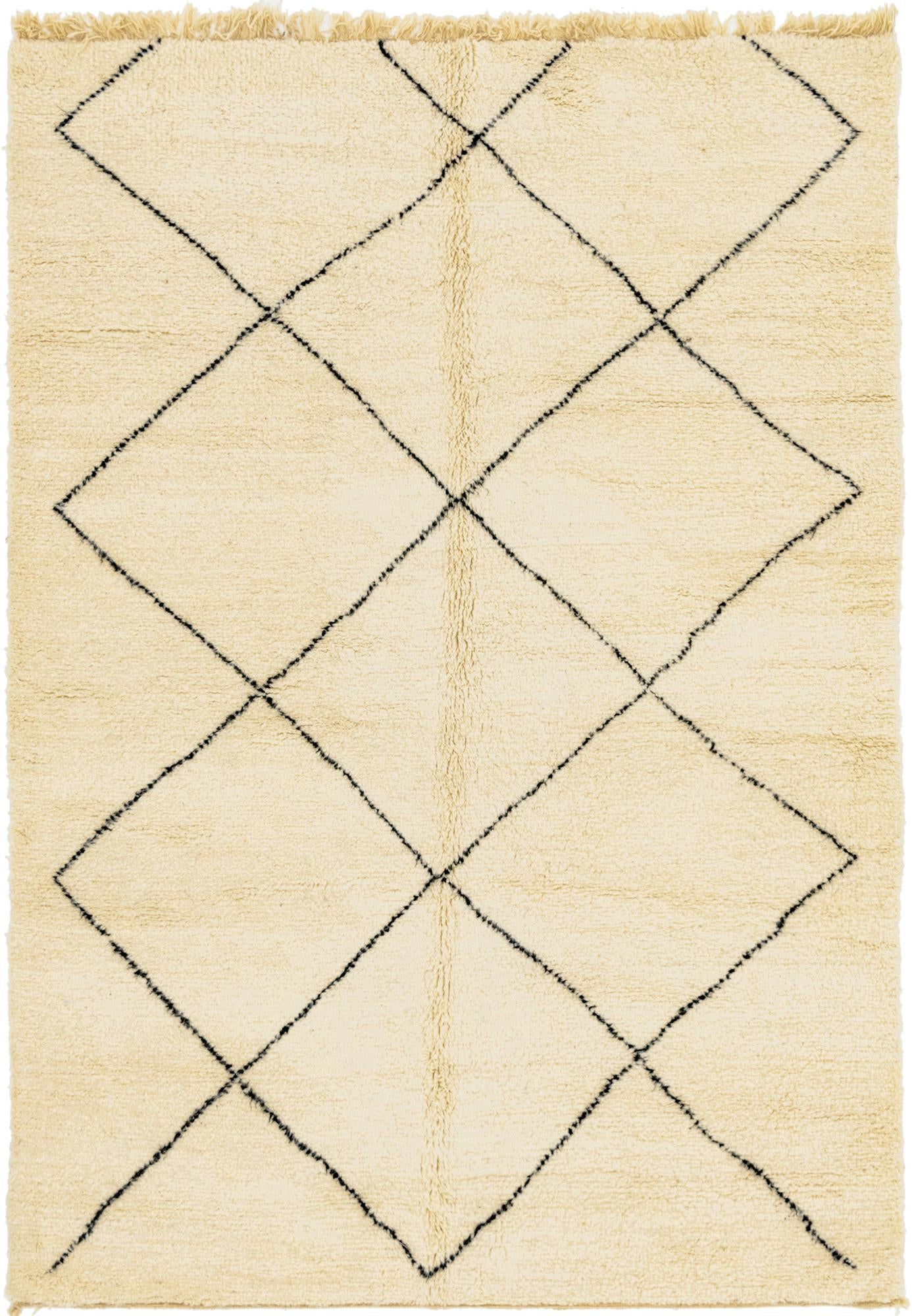 7' x 10' 3 Hand Knotted Moroccan Wool Rug