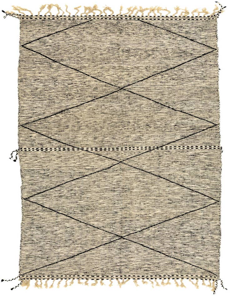 Detail image of 6' 7 x 12' 10 Hand Knotted Moroccan Wool Rug