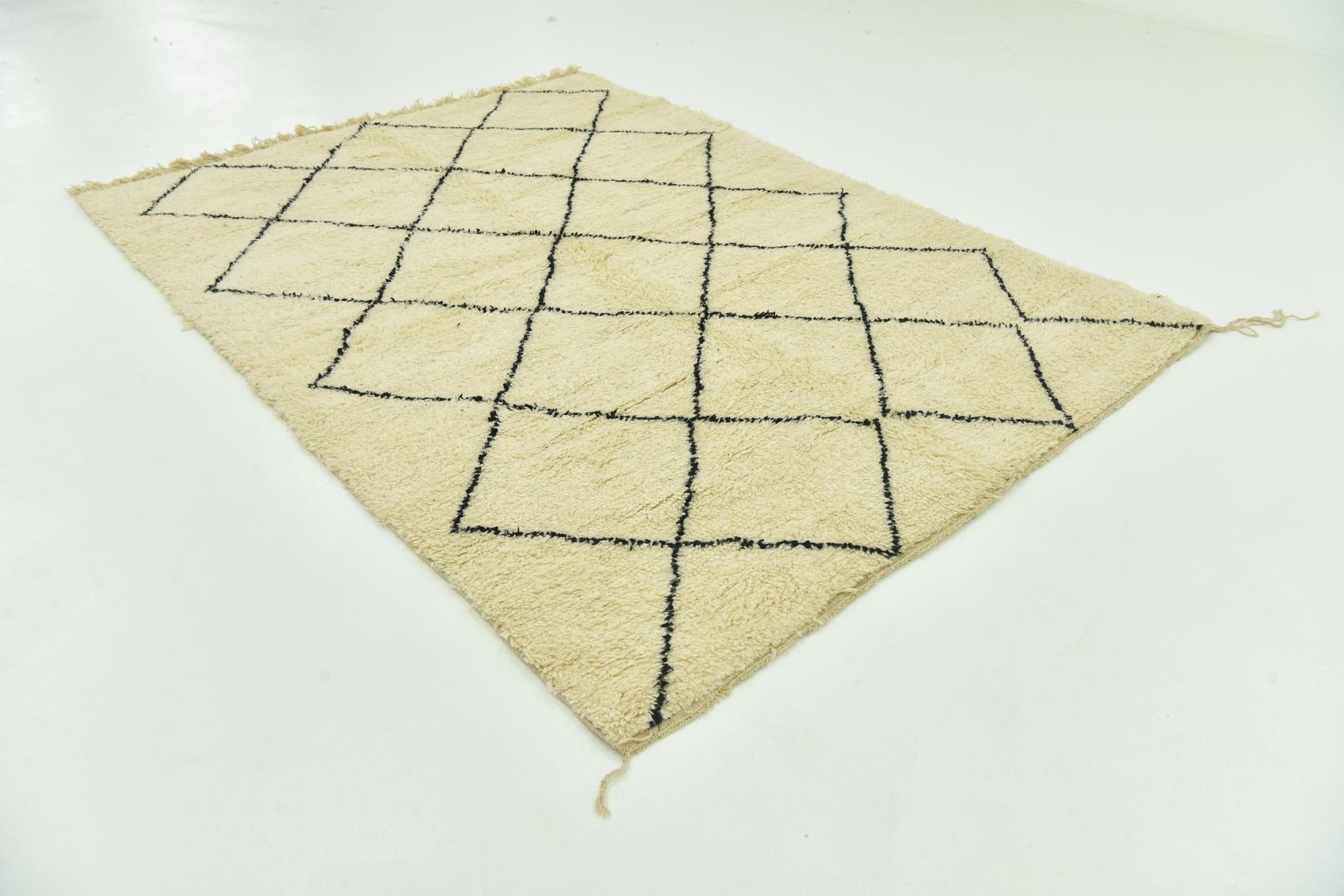 6' 8 x 9' 2 Hand Knotted Moroccan Wool Rug