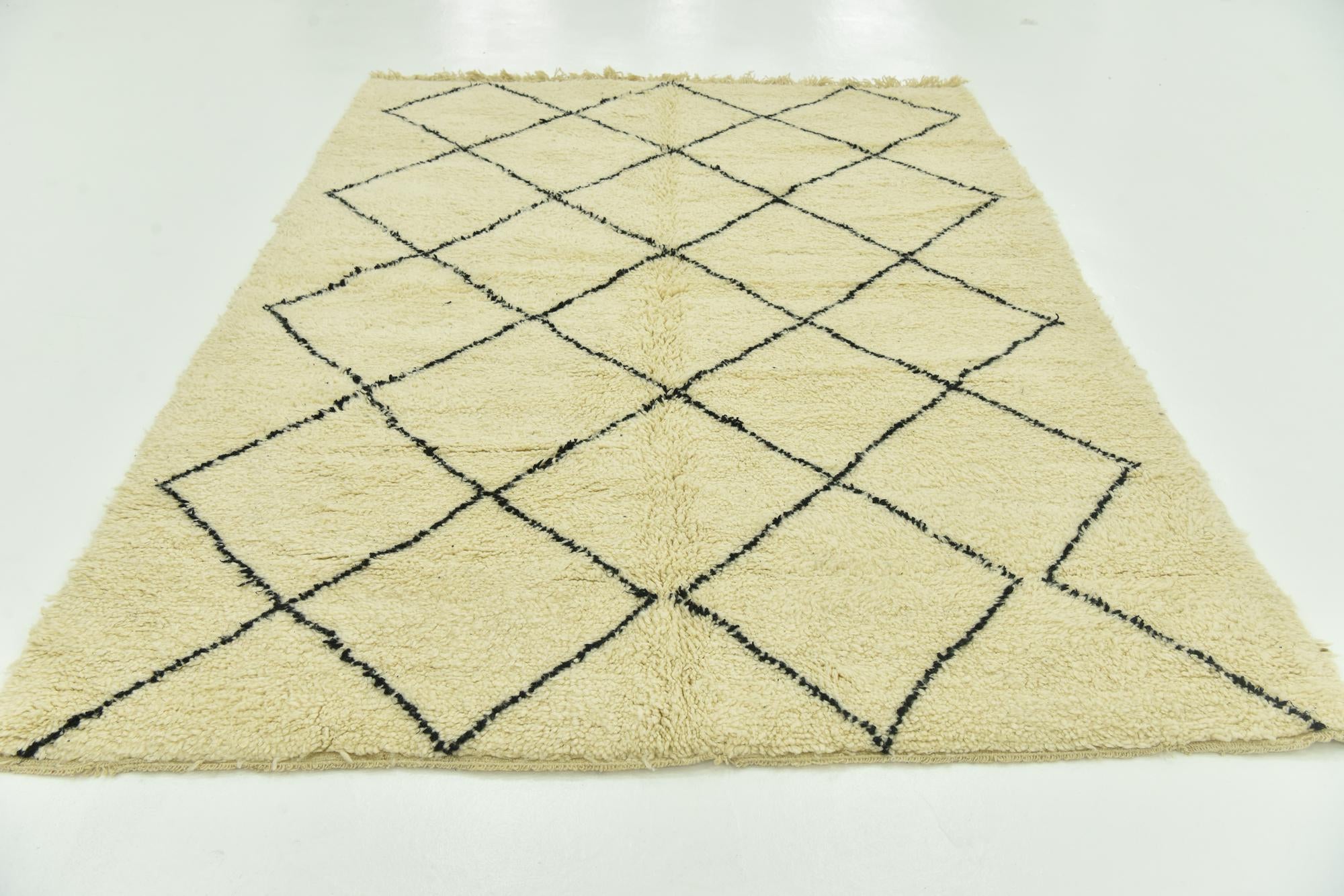 6' 8 x 9' 2 Hand Knotted Moroccan Wool Rug