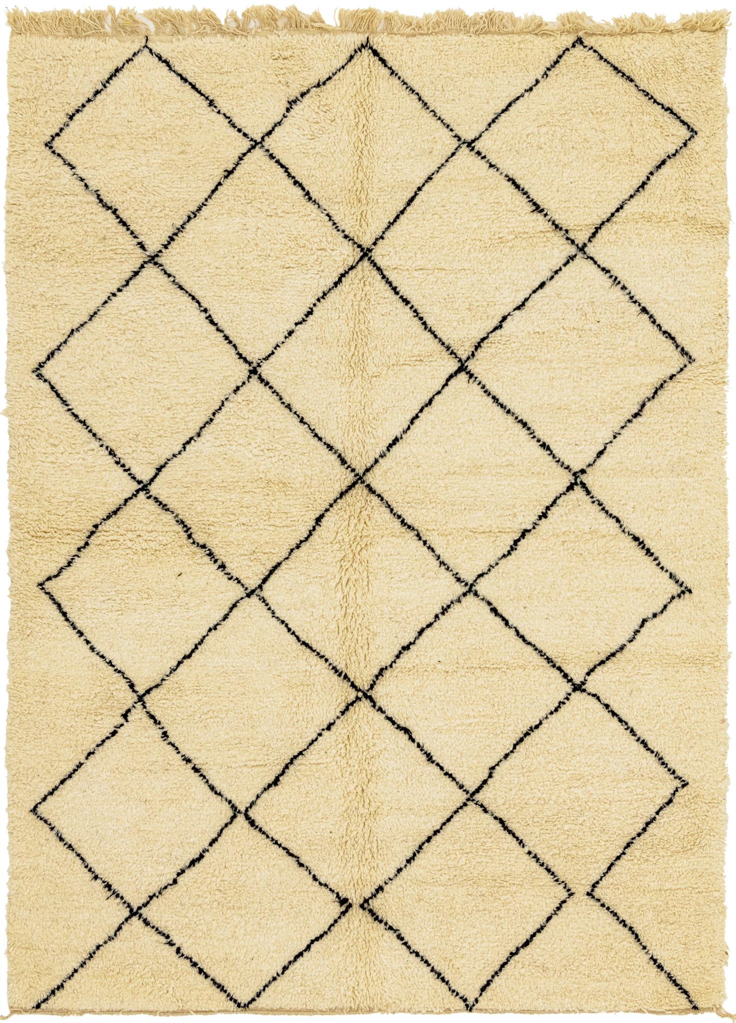 6' 8 x 9' 2 Hand Knotted Moroccan Wool Rug
