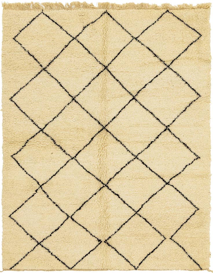 Detail image of 6' 8 x 9' 2 Hand Knotted Moroccan Wool Rug