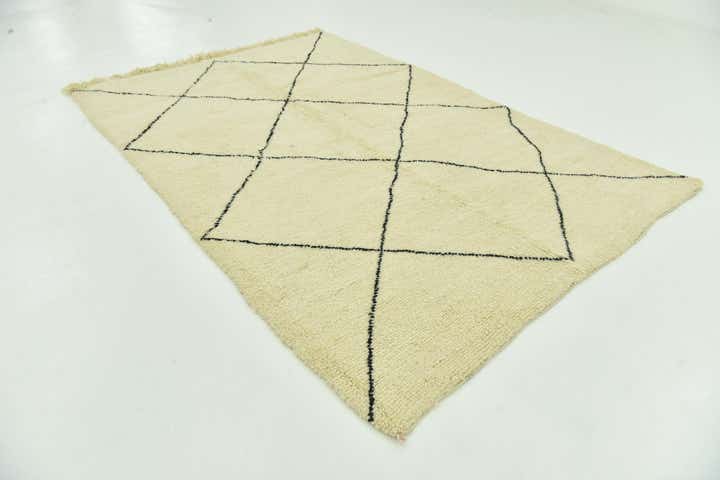 6' 7 x 8' Hand Knotted Moroccan Wool Rug