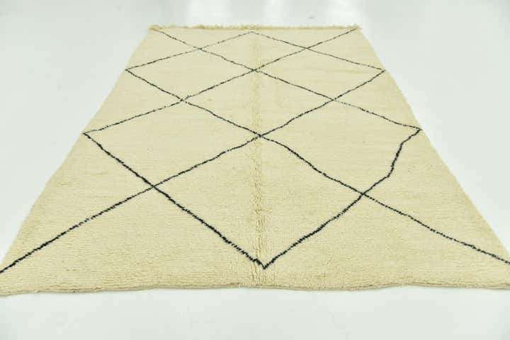 6' 7 x 8' Hand Knotted Moroccan Wool Rug