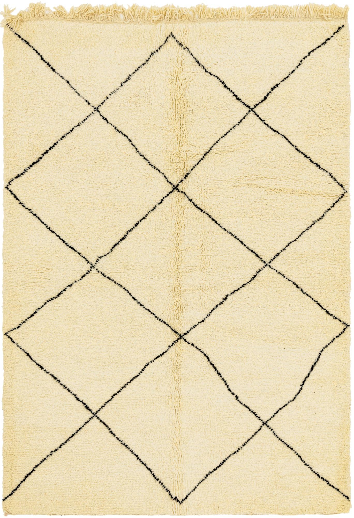 6' 7 x 8' Hand Knotted Moroccan Wool Rug