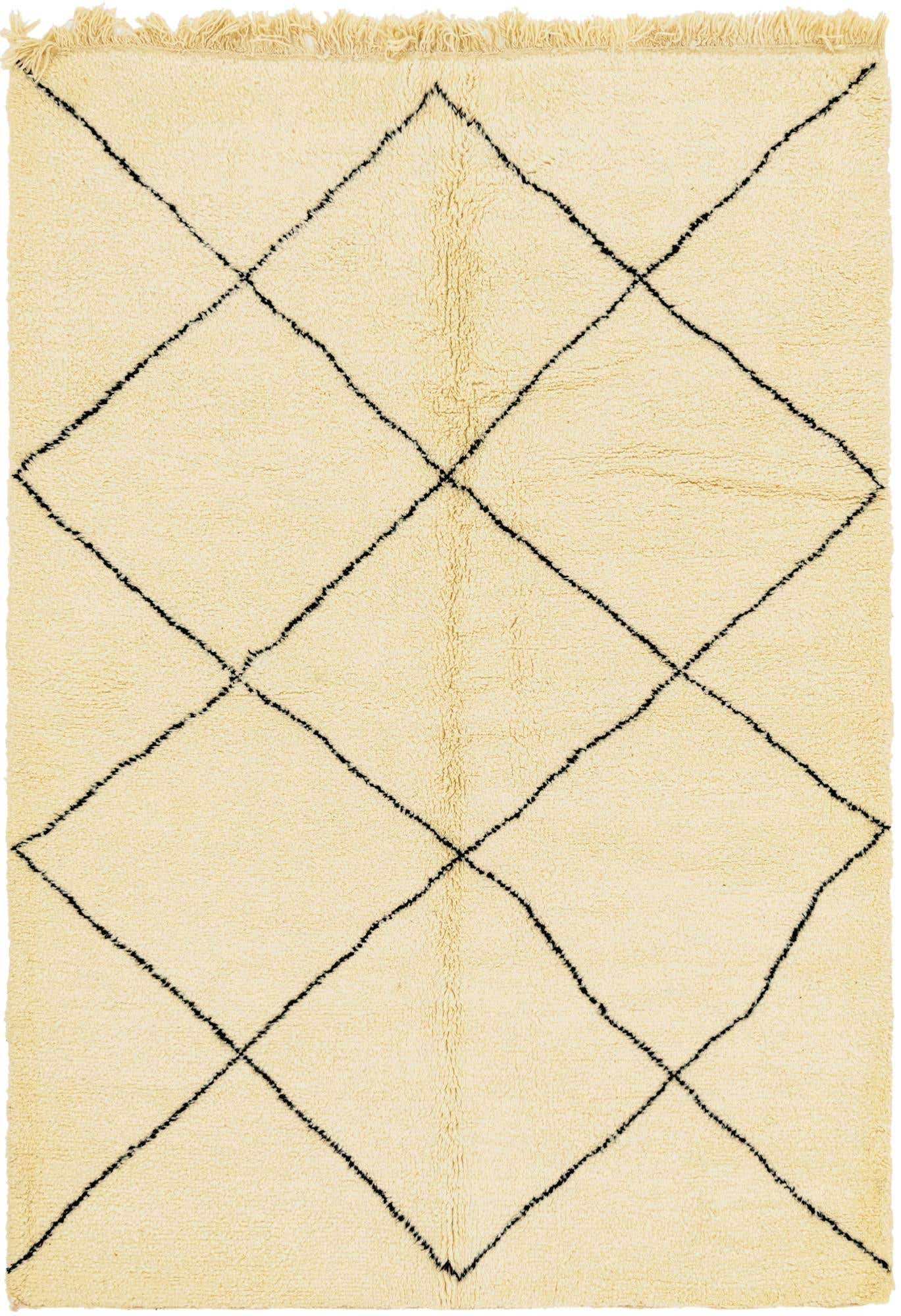 6' 7 x 8' Hand Knotted Moroccan Wool Rug