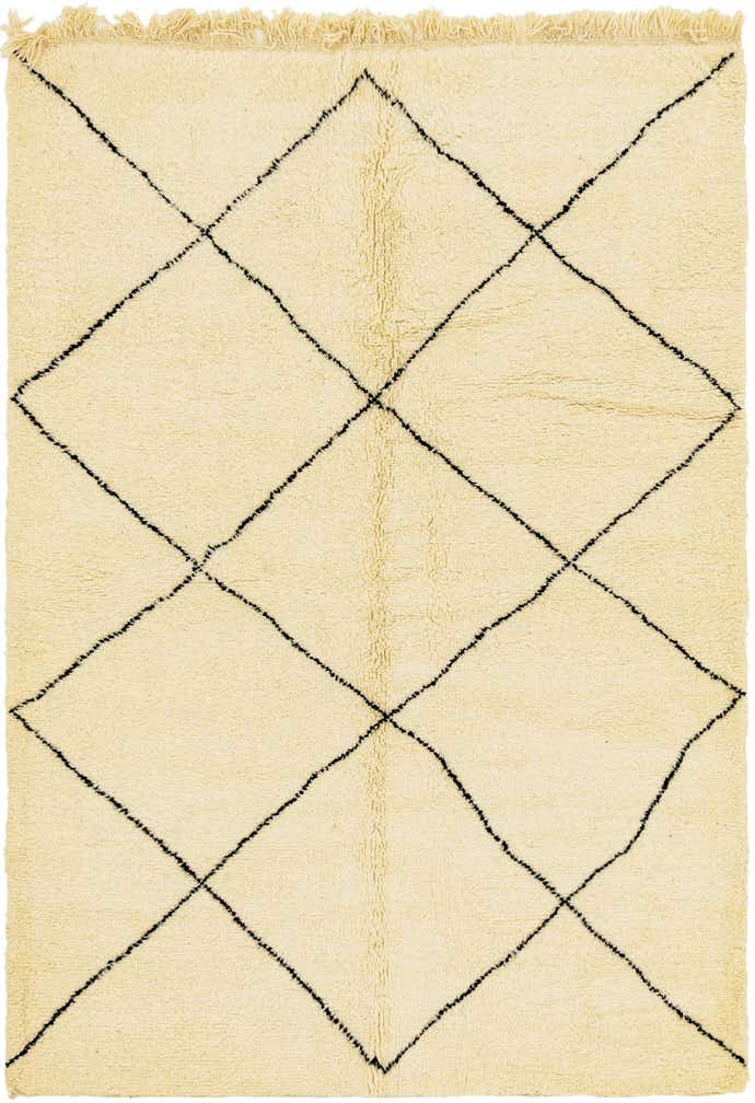 6' 7 x 8' Hand Knotted Moroccan Wool Rug