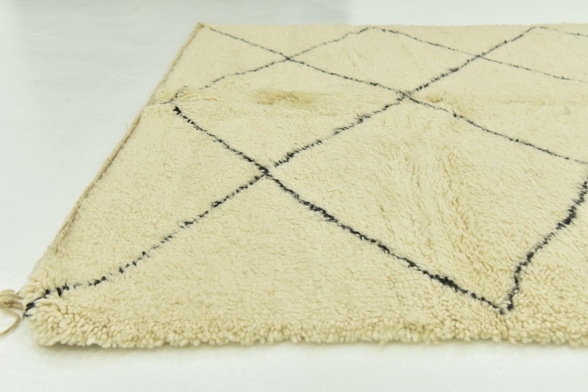 6' 5 x 10' 6 Hand Knotted Moroccan Wool Rug