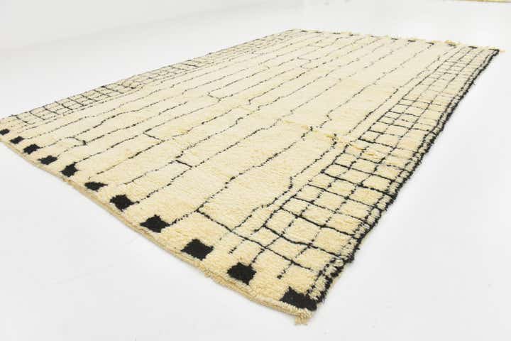 6' 9 x 10' 5 Hand Knotted Moroccan Wool Rug