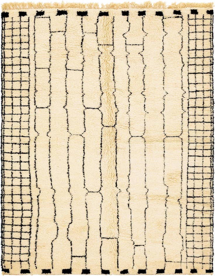 Detail image of 6' 9 x 10' 5 Hand Knotted Moroccan Wool Rug