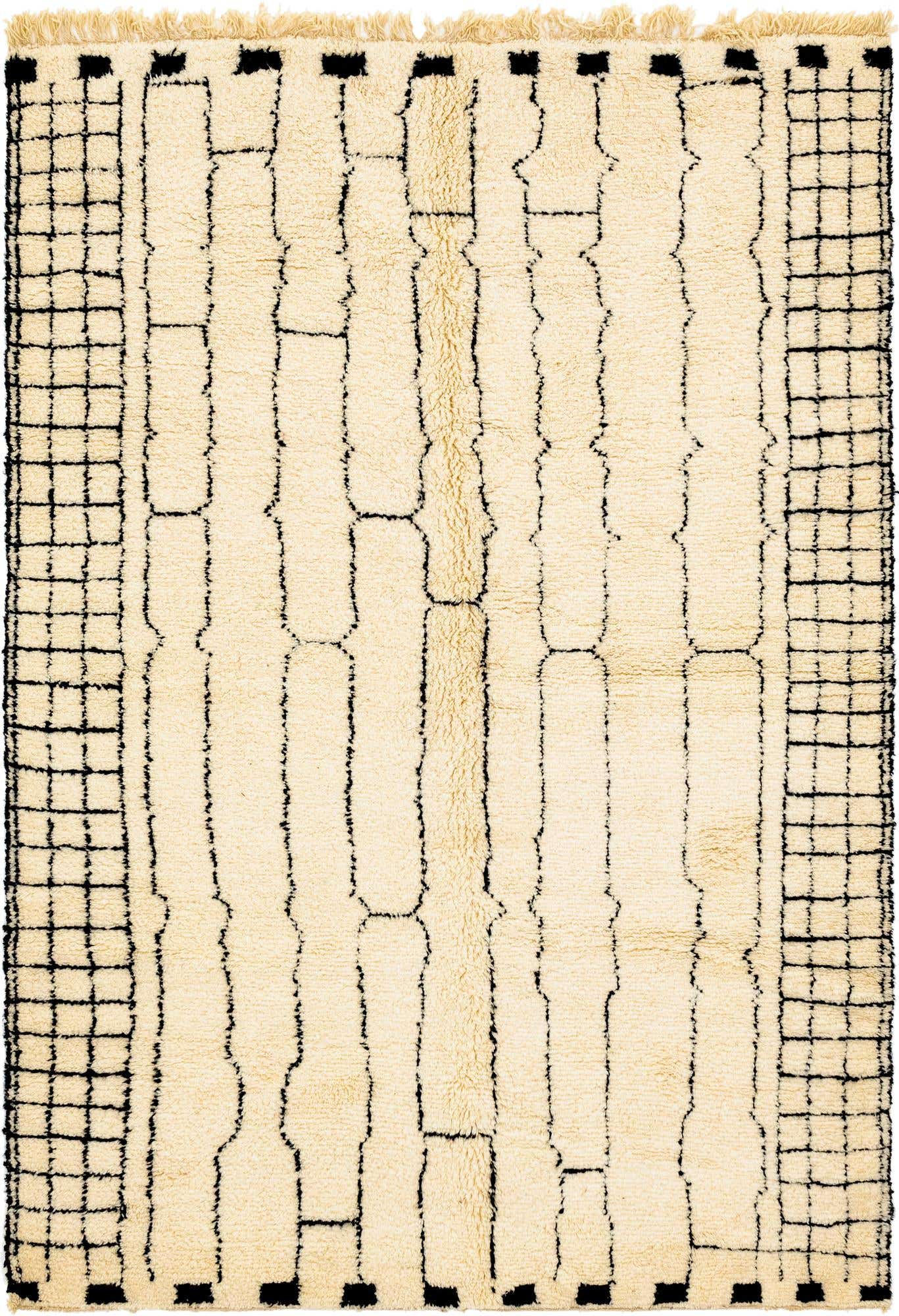 6' 9 x 10' 5 Hand Knotted Moroccan Wool Rug