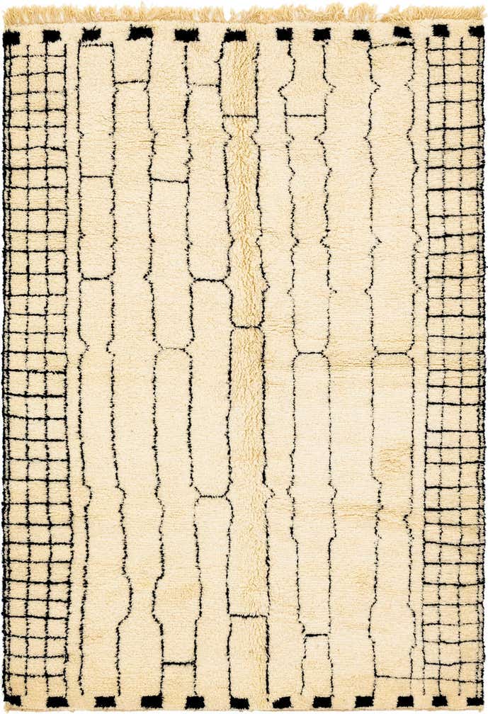 6' 9 x 10' 5 Hand Knotted Moroccan Wool Rug