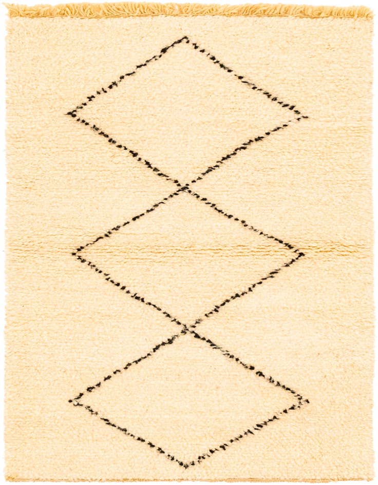 Detail image of 2' 9 x 4' 8 Hand Knotted Moroccan Wool Rug