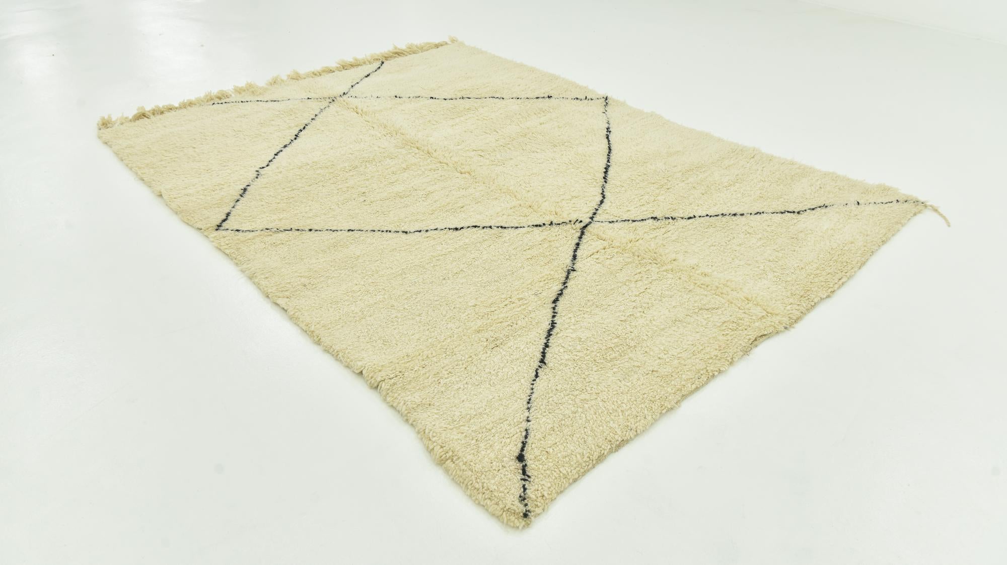 7' 1 x 9' 6 Hand Knotted Moroccan Wool Rug