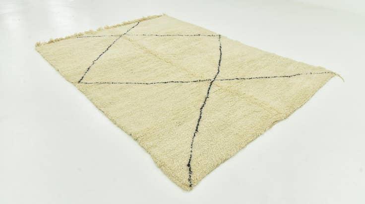 Detail image of 7' 1 x 9' 6 Hand Knotted Moroccan Wool Rug