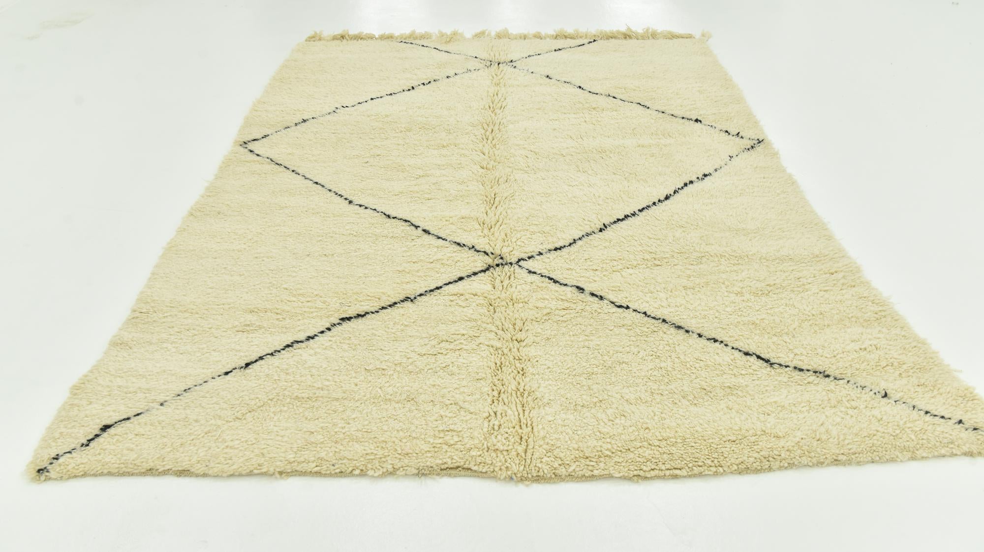 7' 1 x 9' 6 Hand Knotted Moroccan Wool Rug