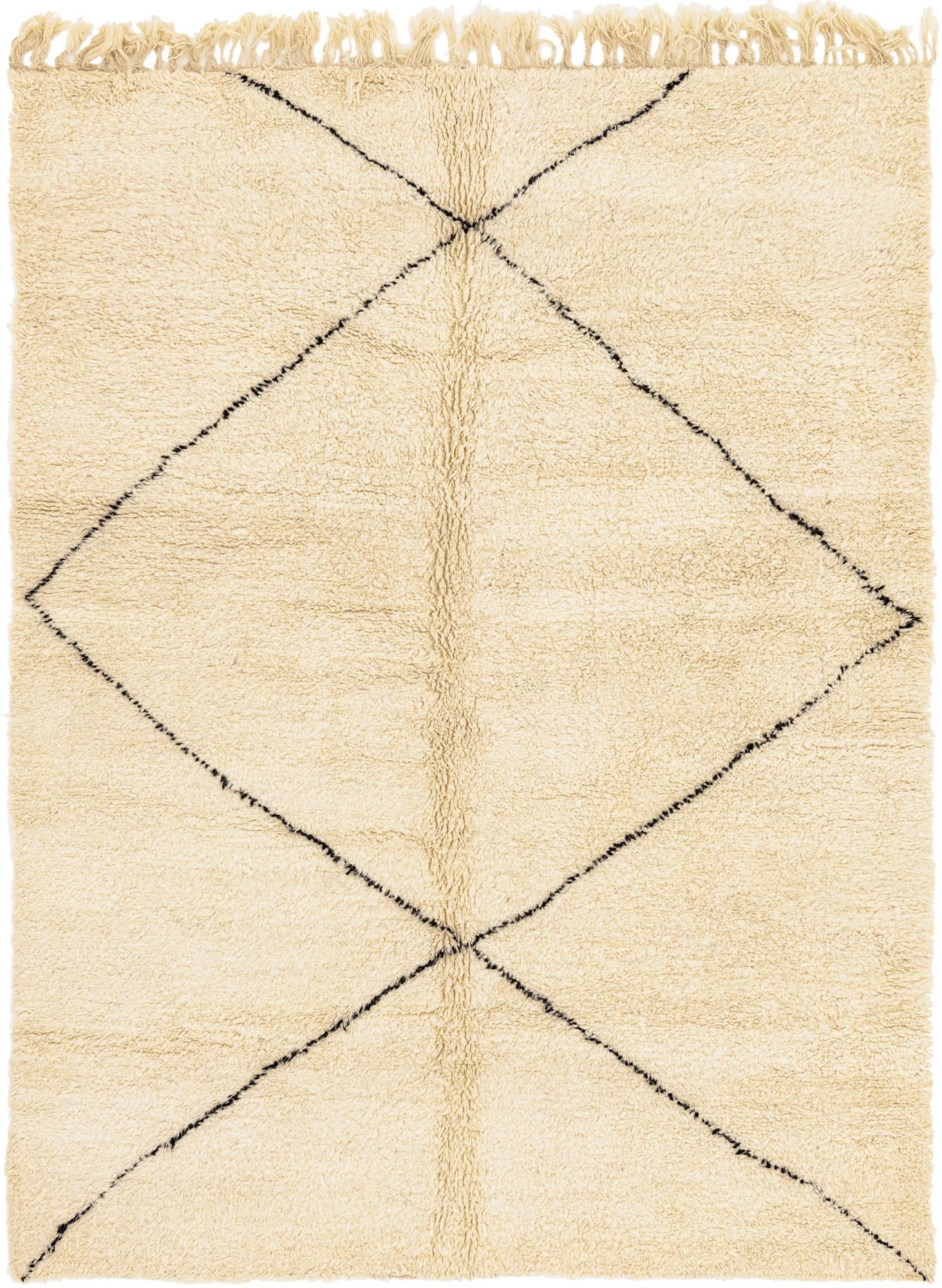 7' 1 x 9' 6 Hand Knotted Moroccan Wool Rug