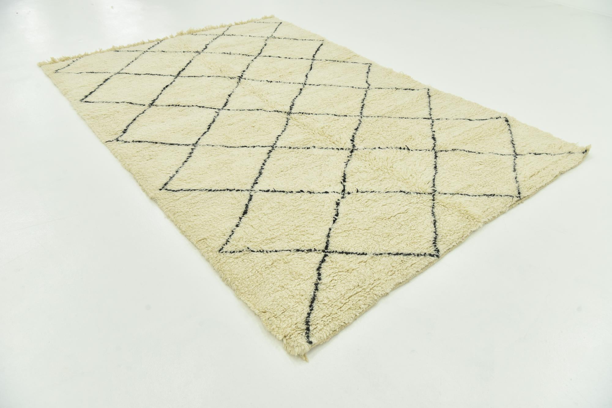 6' 7 x 9' 9 Hand Knotted Moroccan Wool Rug
