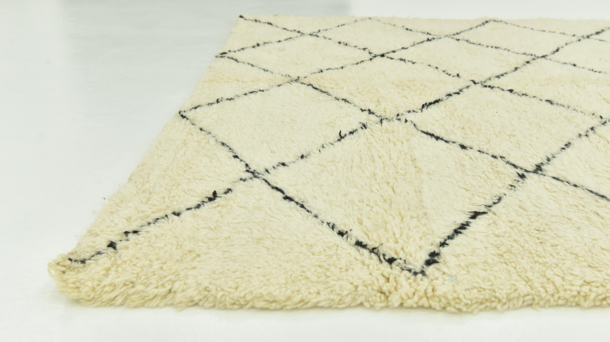 6' 7 x 9' 9 Hand Knotted Moroccan Wool Rug