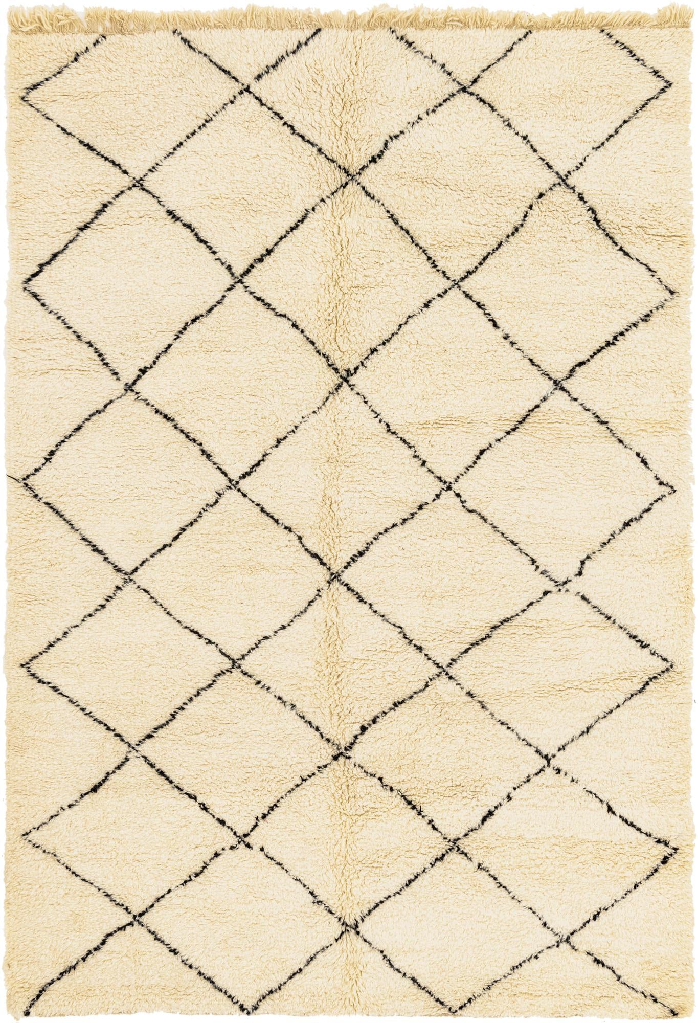 6' 7 x 9' 9 Hand Knotted Moroccan Wool Rug