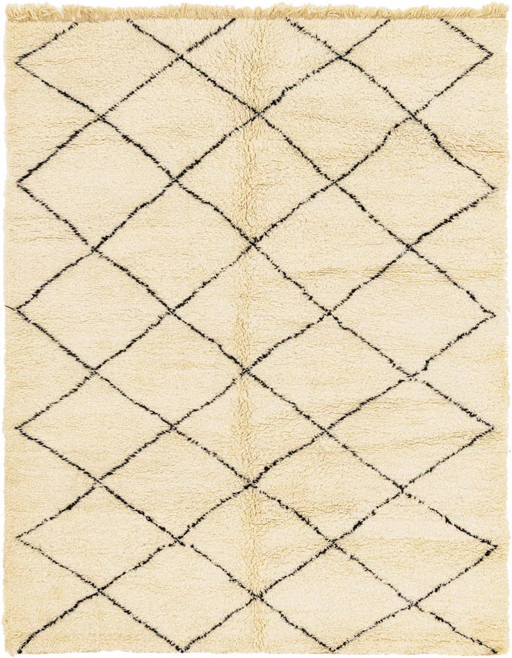Detail image of 6' 7 x 9' 9 Hand Knotted Moroccan Wool Rug