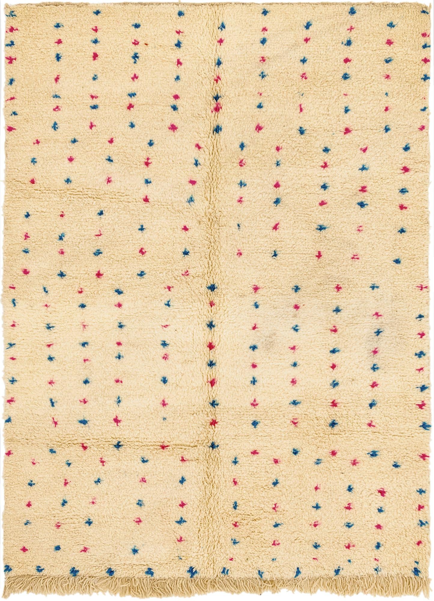 4' 10 x 6' 7 Hand Knotted Moroccan Wool Rug