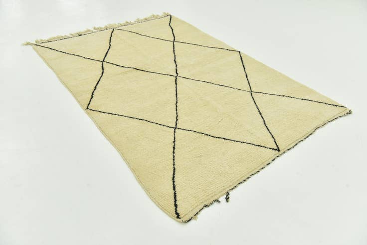 Detail image of 5' 3 x 7' 9 Hand Knotted Moroccan Wool Rug