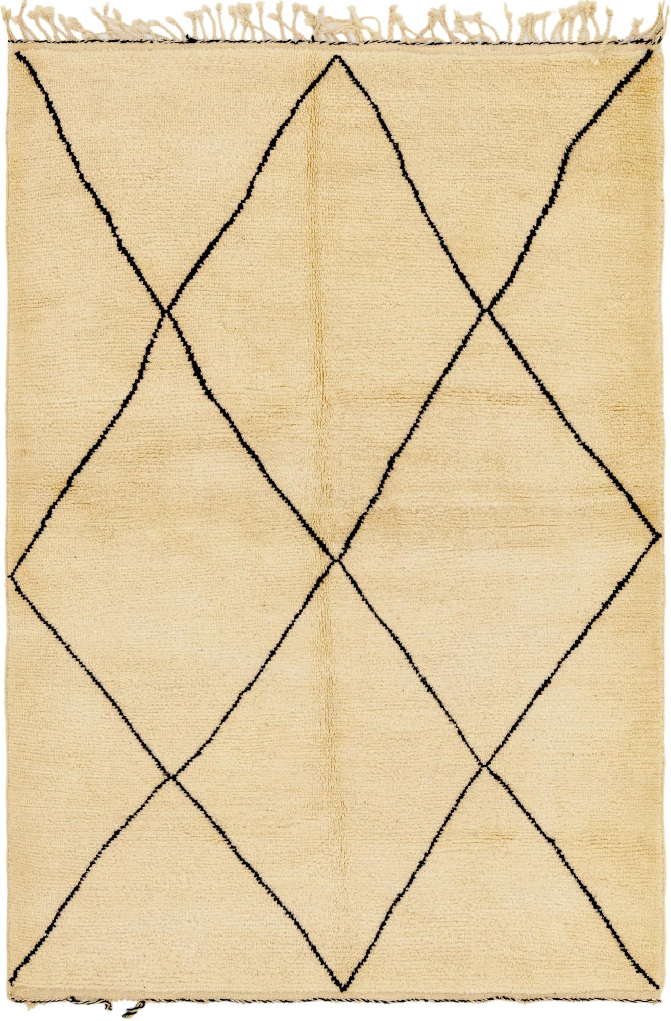 5' 3 x 7' 9 Hand Knotted Moroccan Wool Rug