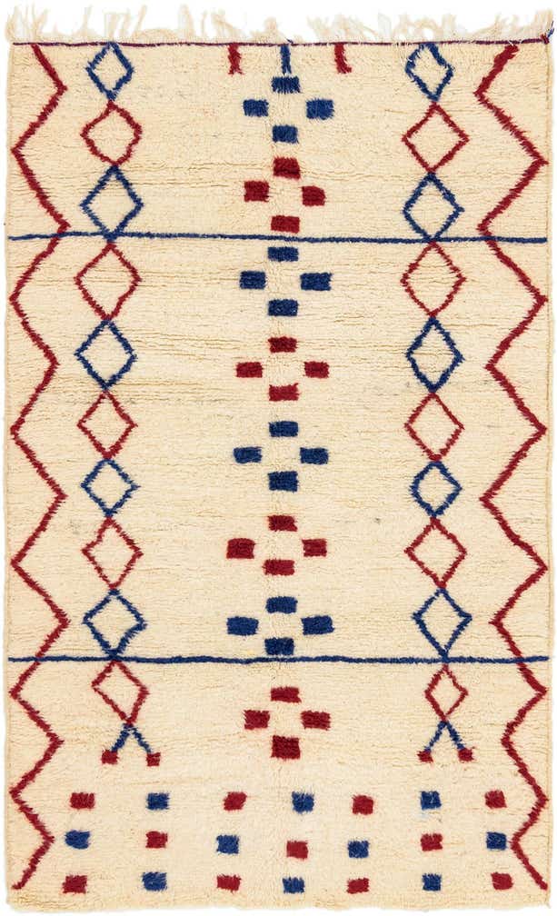 5' 1 x 8' 5 Hand Knotted Moroccan Wool Rug