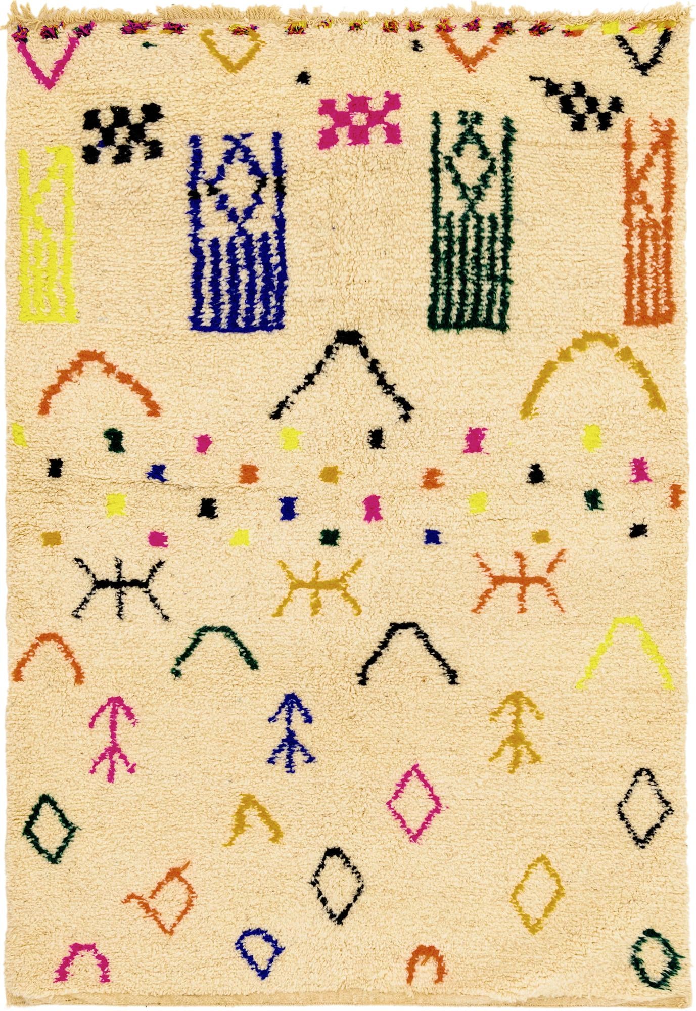 5' 4 x 7' 9 Hand Knotted Moroccan Wool Rug