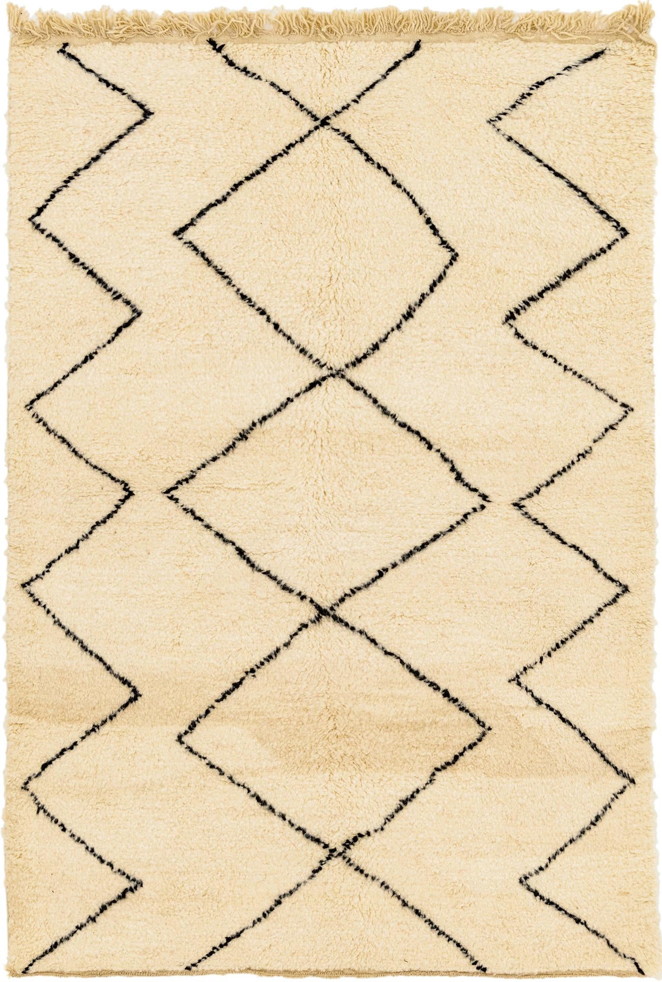 5' 1 x 7' 7 Hand Knotted Moroccan Wool Rug