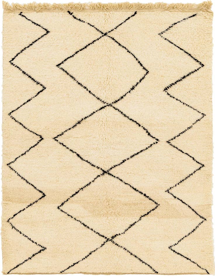 Detail image of 5' 1 x 7' 7 Hand Knotted Moroccan Wool Rug