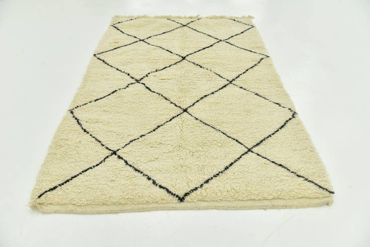 Detail image of 5' 2 x 8' 2 Hand Knotted Moroccan Wool Rug