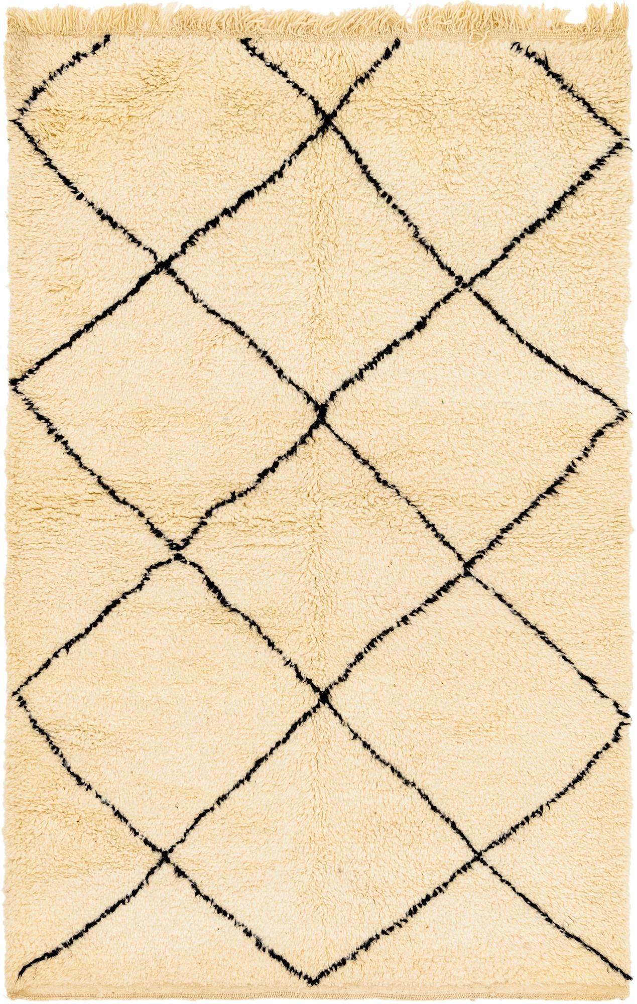 5' 2 x 8' 2 Hand Knotted Moroccan Wool Rug