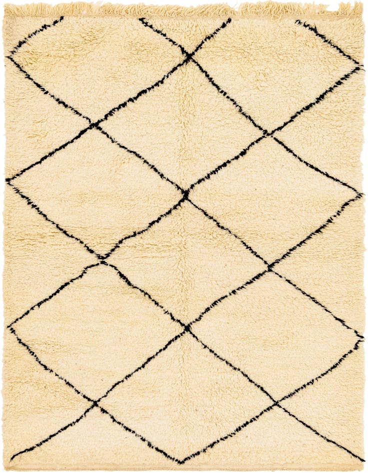 Detail image of 5' 2 x 8' 2 Hand Knotted Moroccan Wool Rug