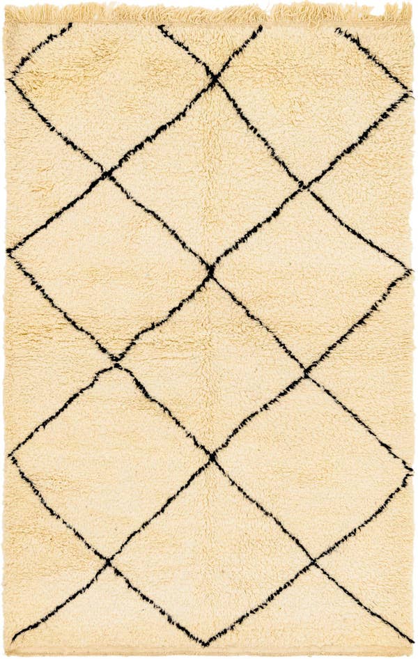 Detail image of 5' 2 x 8' 2 Hand Knotted Moroccan Wool Rug