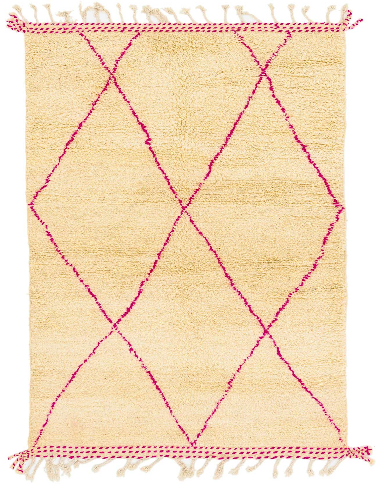 4' 10 x 8' Hand Knotted Moroccan Wool Rug
