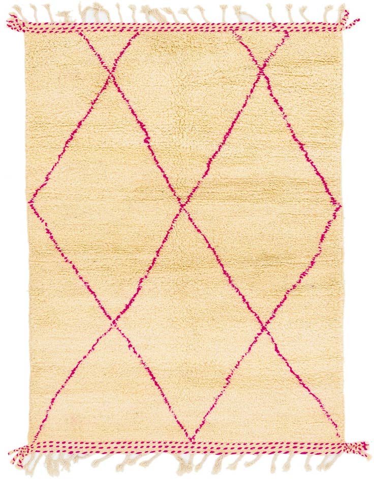 Detail image of 4' 10 x 8' Hand Knotted Moroccan Wool Rug