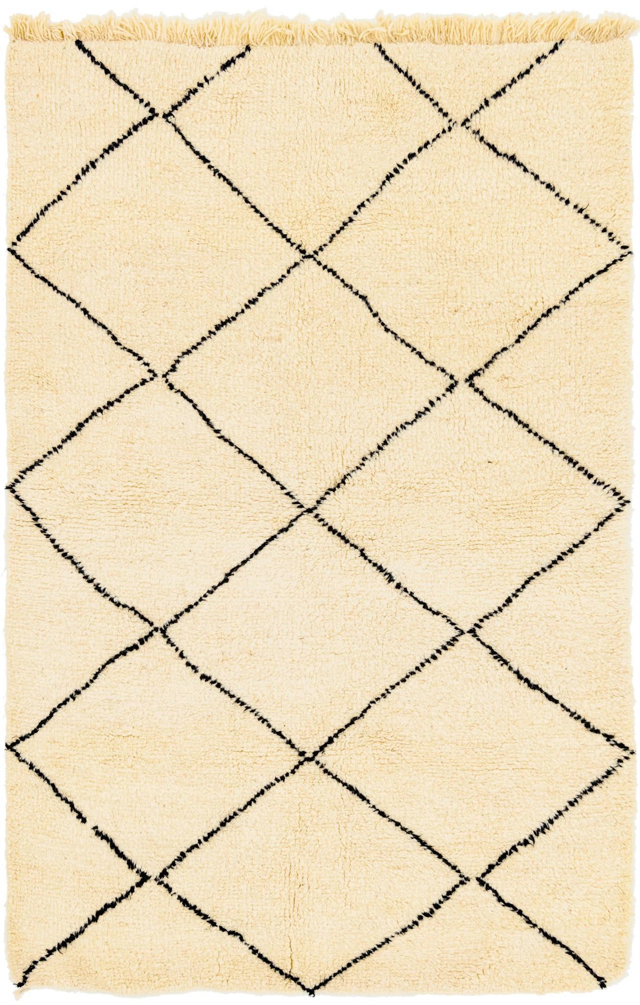 5' 2 x 8' 3 Hand Knotted Moroccan Wool Rug