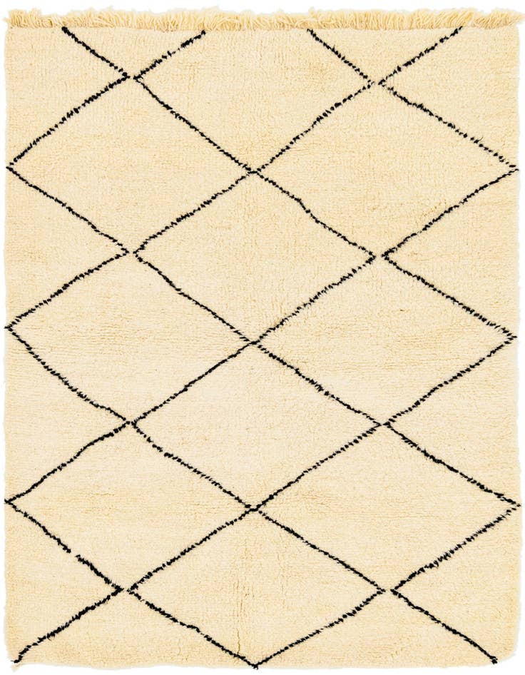 Detail image of 5' 2 x 8' 3 Hand Knotted Moroccan Wool Rug