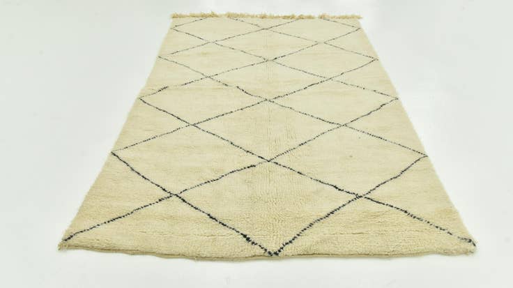 Detail image of 5' 3 x 8' 2 Hand Knotted Moroccan Wool Rug