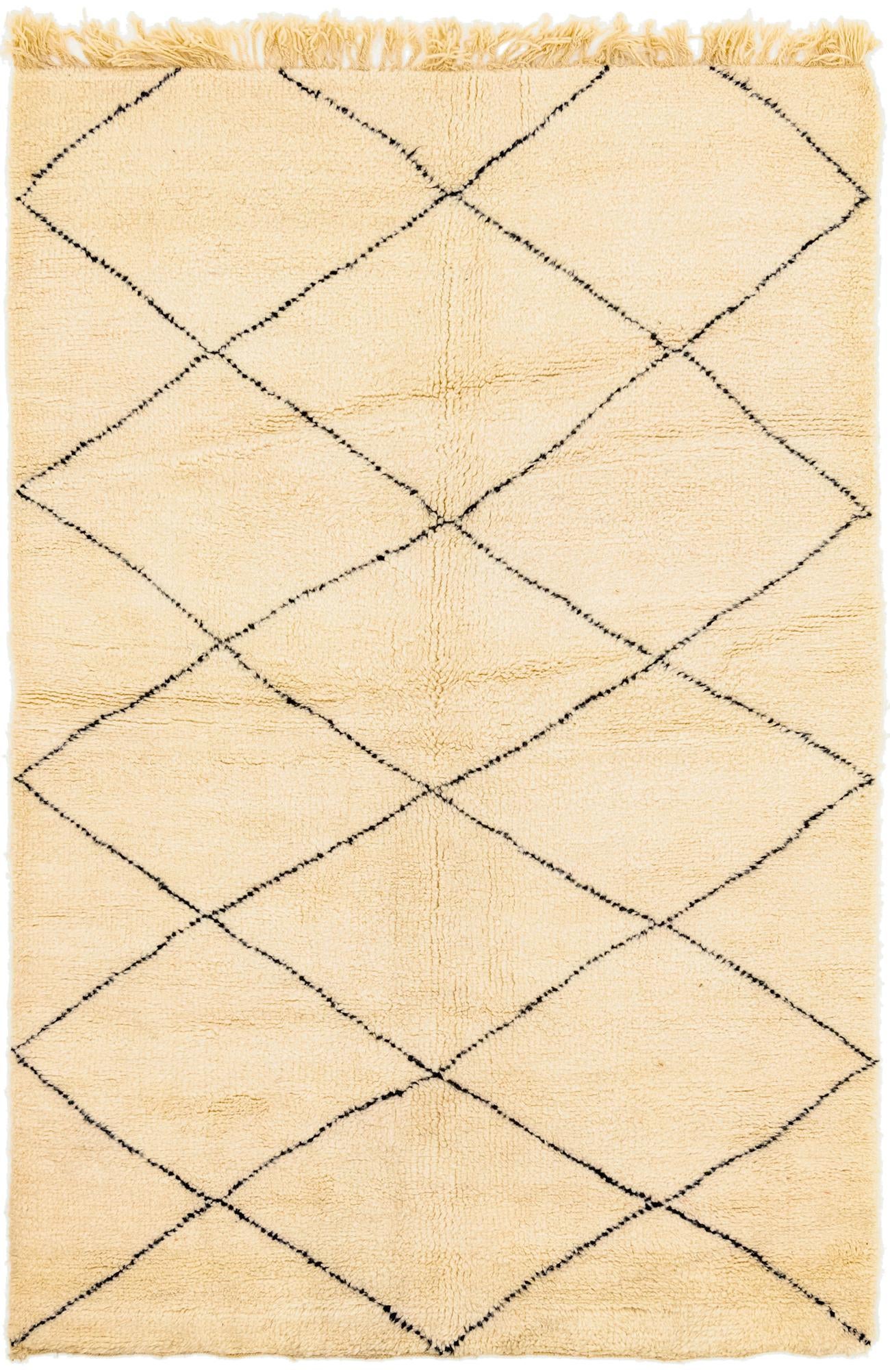 5' 3 x 8' 2 Hand Knotted Moroccan Wool Rug