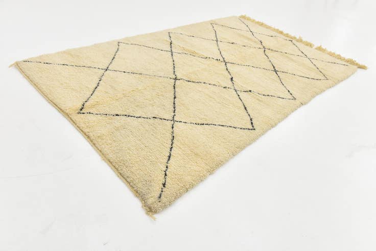 Detail image of 5' 3 x 8' 5 Hand Knotted Moroccan Wool Rug