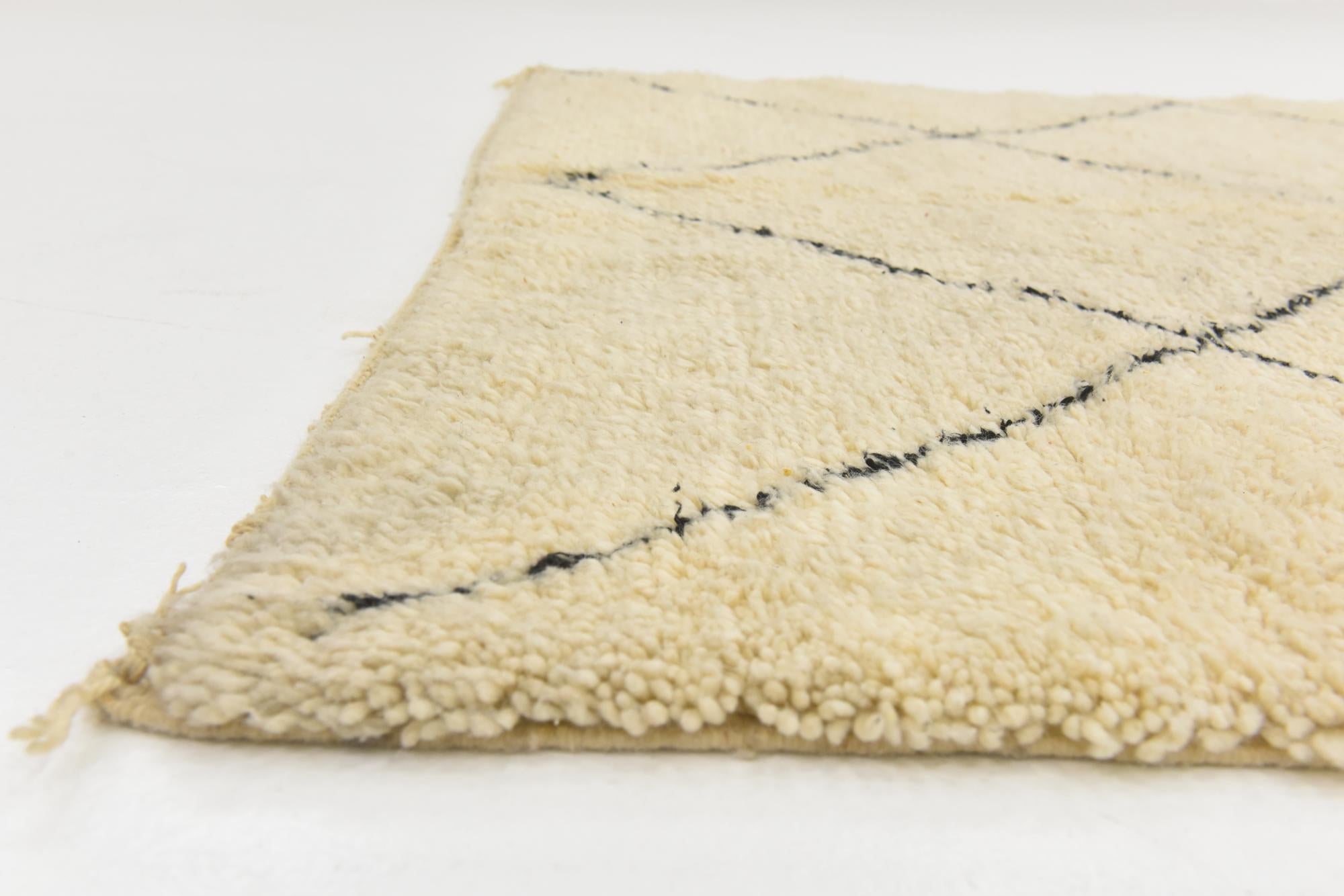 5' 3 x 8' 5 Hand Knotted Moroccan Wool Rug