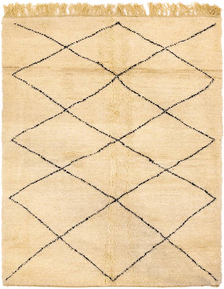 Detail image of 5' 3 x 8' 5 Hand Knotted Moroccan Wool Rug