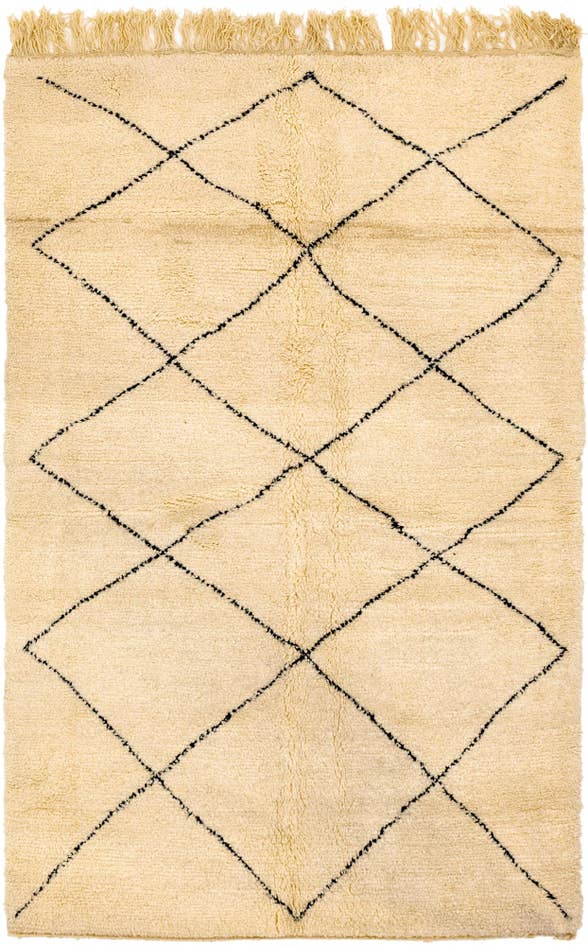 Detail image of 5' 3 x 8' 5 Hand Knotted Moroccan Wool Rug