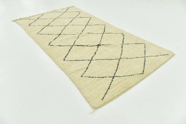 Detailansicht von 145cm x 265cm Handgeknüpft Marokkanisch Wolle Teppich