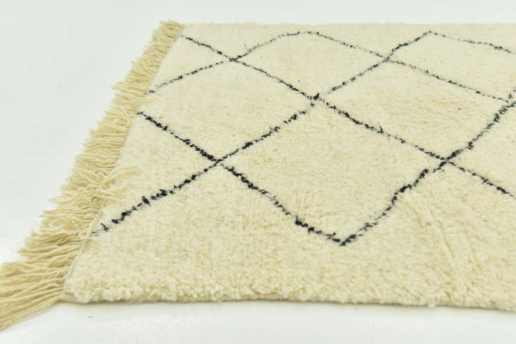 Detailansicht von 145cm x 265cm Handgeknüpft Marokkanisch Wolle Teppich